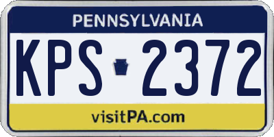 PA license plate KPS2372