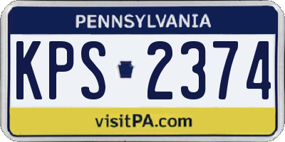 PA license plate KPS2374