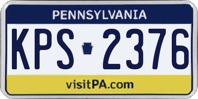PA license plate KPS2376