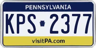 PA license plate KPS2377