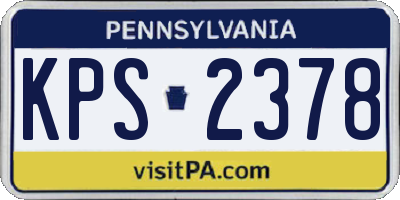 PA license plate KPS2378