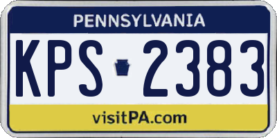 PA license plate KPS2383