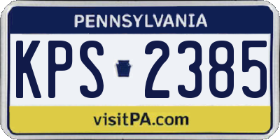 PA license plate KPS2385