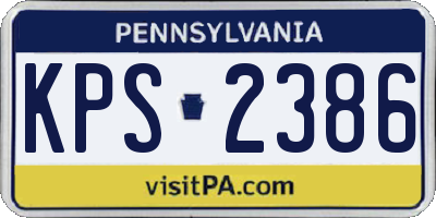 PA license plate KPS2386