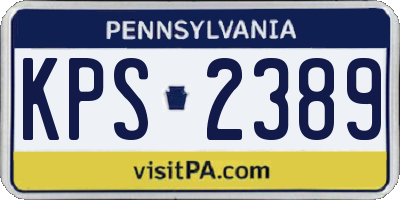 PA license plate KPS2389