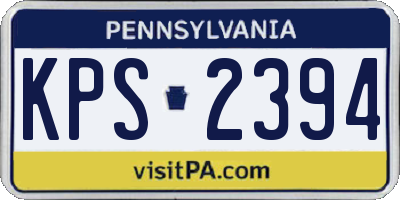 PA license plate KPS2394