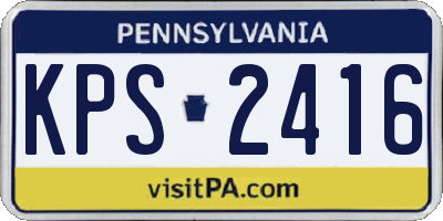 PA license plate KPS2416