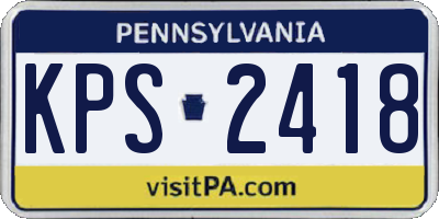 PA license plate KPS2418