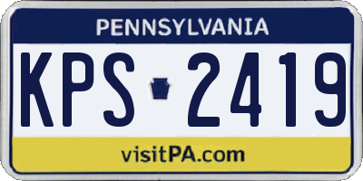 PA license plate KPS2419