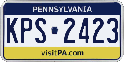 PA license plate KPS2423