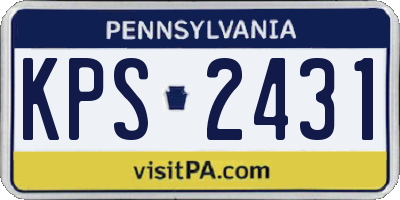 PA license plate KPS2431
