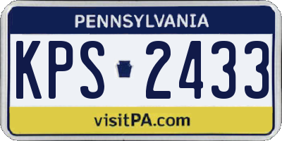 PA license plate KPS2433
