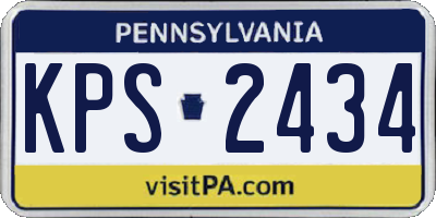 PA license plate KPS2434
