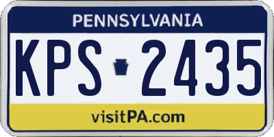 PA license plate KPS2435