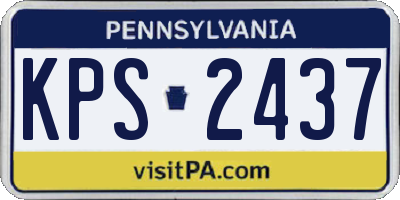 PA license plate KPS2437