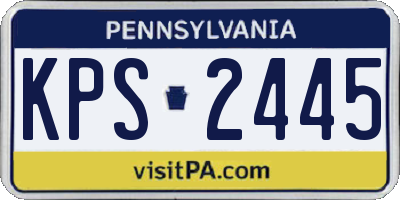 PA license plate KPS2445