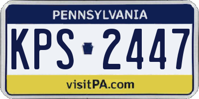 PA license plate KPS2447