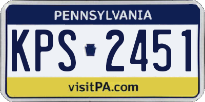 PA license plate KPS2451