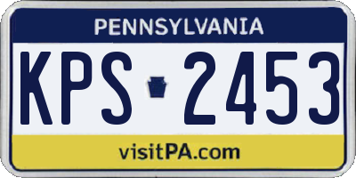 PA license plate KPS2453