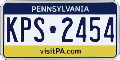 PA license plate KPS2454