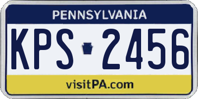 PA license plate KPS2456