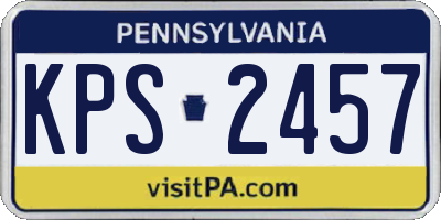 PA license plate KPS2457