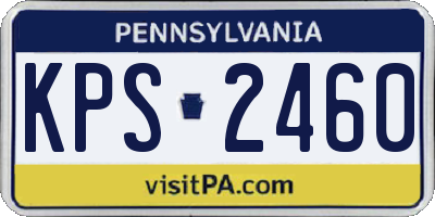 PA license plate KPS2460