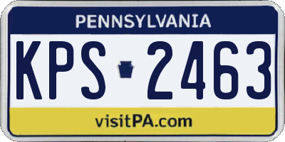 PA license plate KPS2463