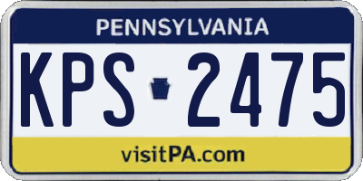 PA license plate KPS2475
