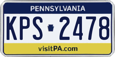 PA license plate KPS2478