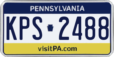 PA license plate KPS2488