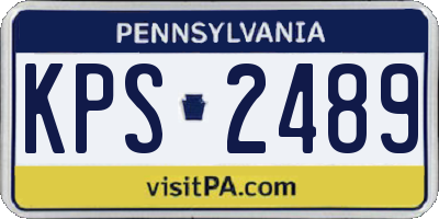 PA license plate KPS2489
