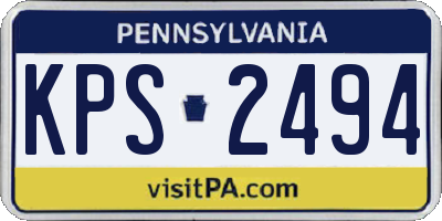 PA license plate KPS2494