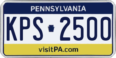 PA license plate KPS2500