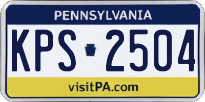 PA license plate KPS2504