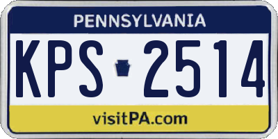 PA license plate KPS2514