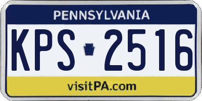 PA license plate KPS2516