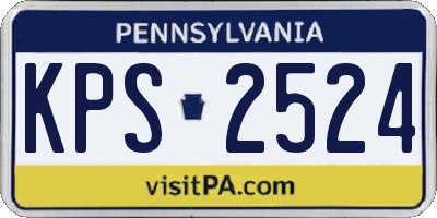 PA license plate KPS2524