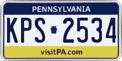 PA license plate KPS2534
