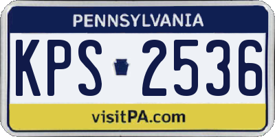 PA license plate KPS2536