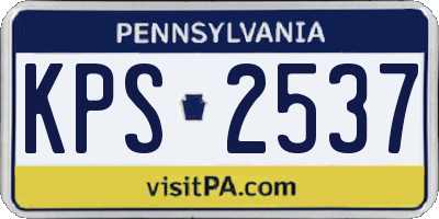 PA license plate KPS2537