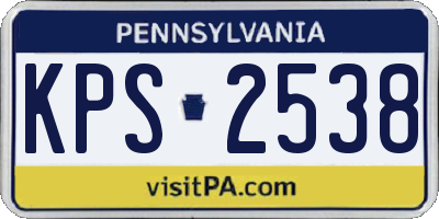 PA license plate KPS2538