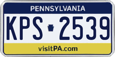 PA license plate KPS2539