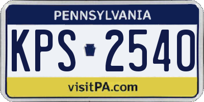 PA license plate KPS2540