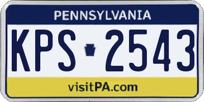 PA license plate KPS2543
