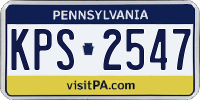 PA license plate KPS2547
