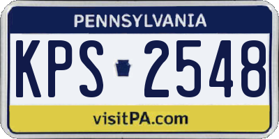 PA license plate KPS2548