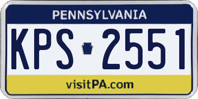 PA license plate KPS2551