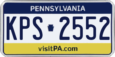 PA license plate KPS2552