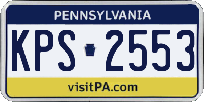 PA license plate KPS2553